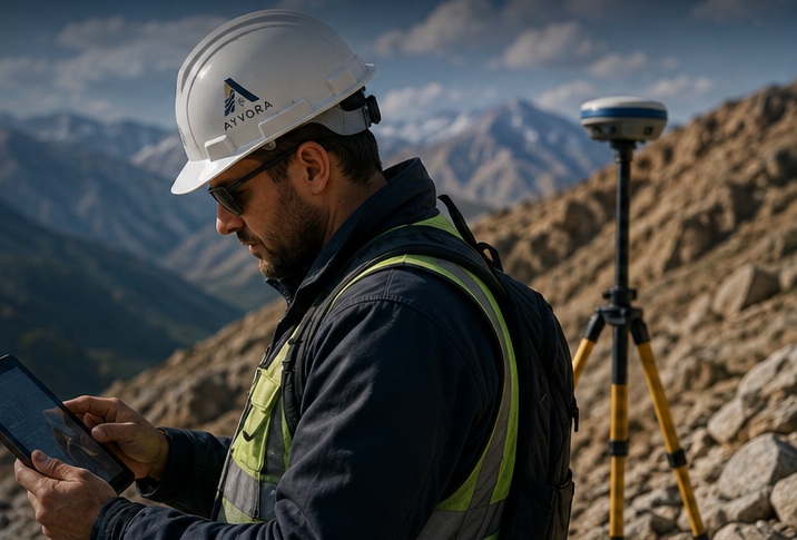 Geologist conducting technical fieldwork
